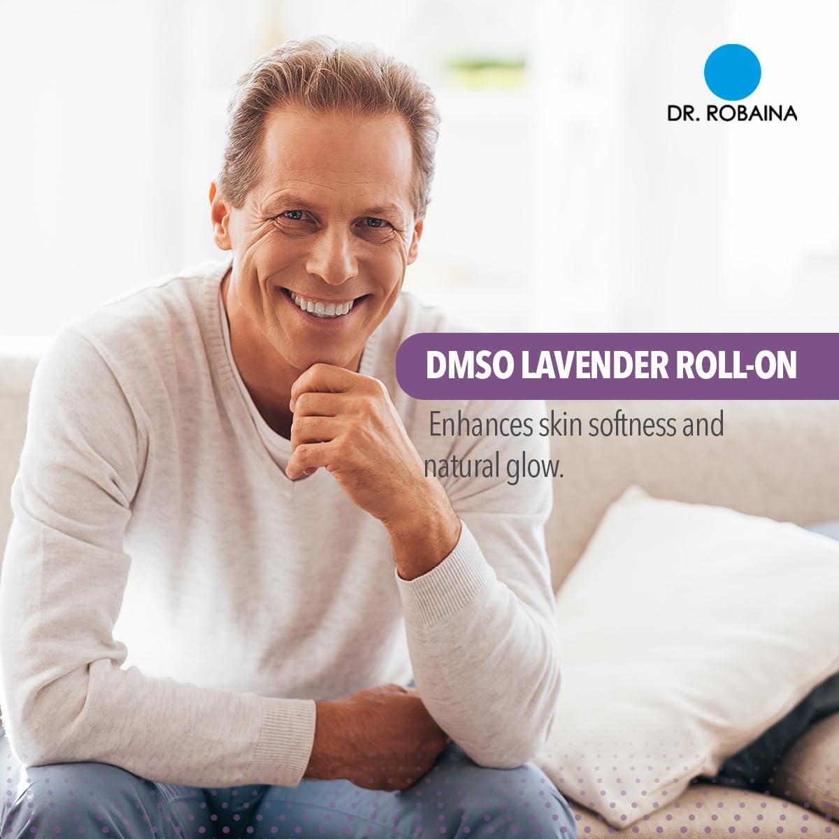 Dr. Robaina DMSO Lavender Roll-On | 99.9% Pure Pharmaceutical Grade with Arnica, Magnesium, Aloe Vera & Vitamin E | Made in The USA