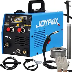 JOYFOX Máquina de Solda MIG-150D 220V, 3 em 1 (MIG/MMA/TIG), Tecnologia IGBT, Soldagem Rápida e Digital, Para Aço Carbono e Inox(Azul)