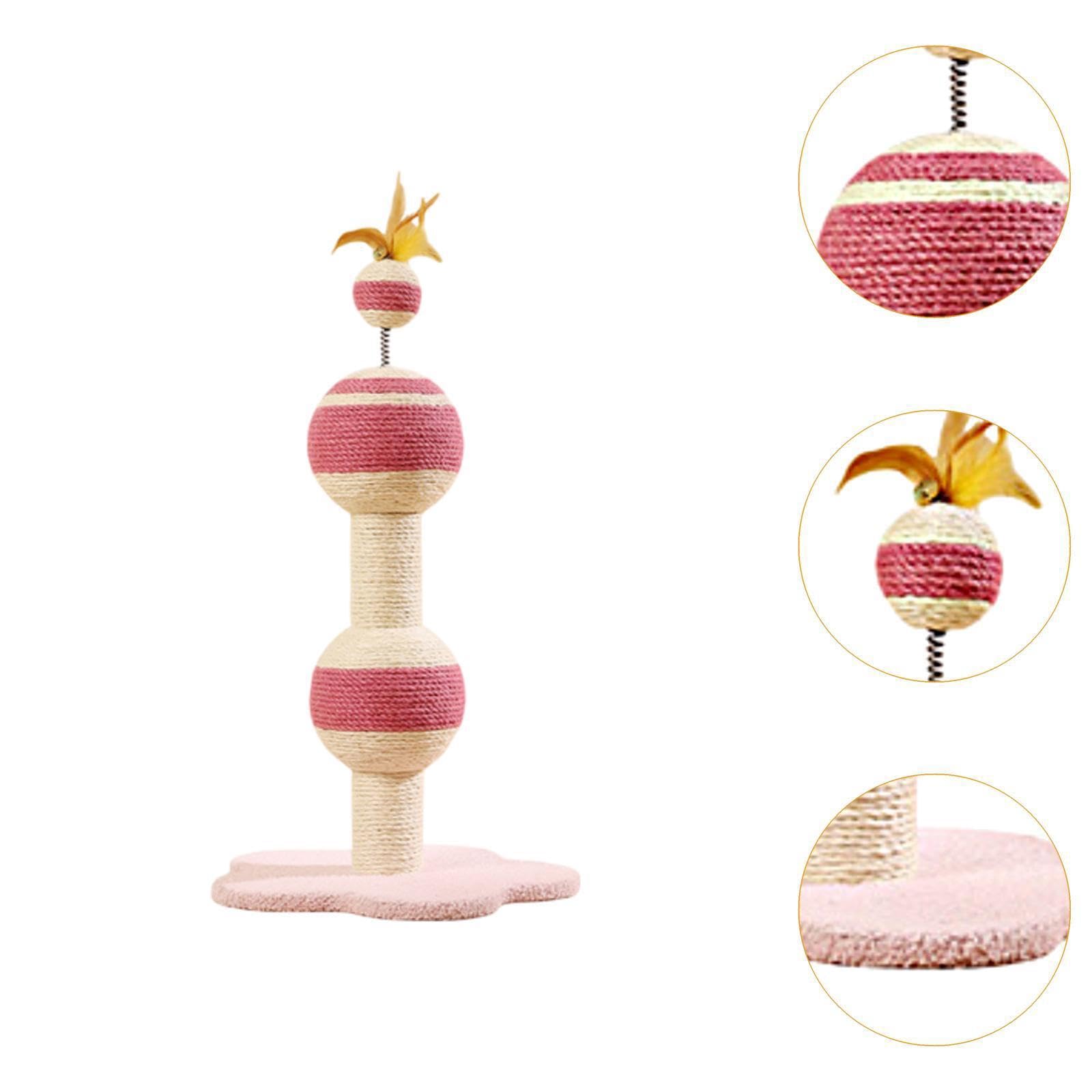 Tiragraffi verticale per gatti con campanello, gioco interattivo, progettato, stabile, in sisal, per gatti felici, tiragraffi da interno per con
