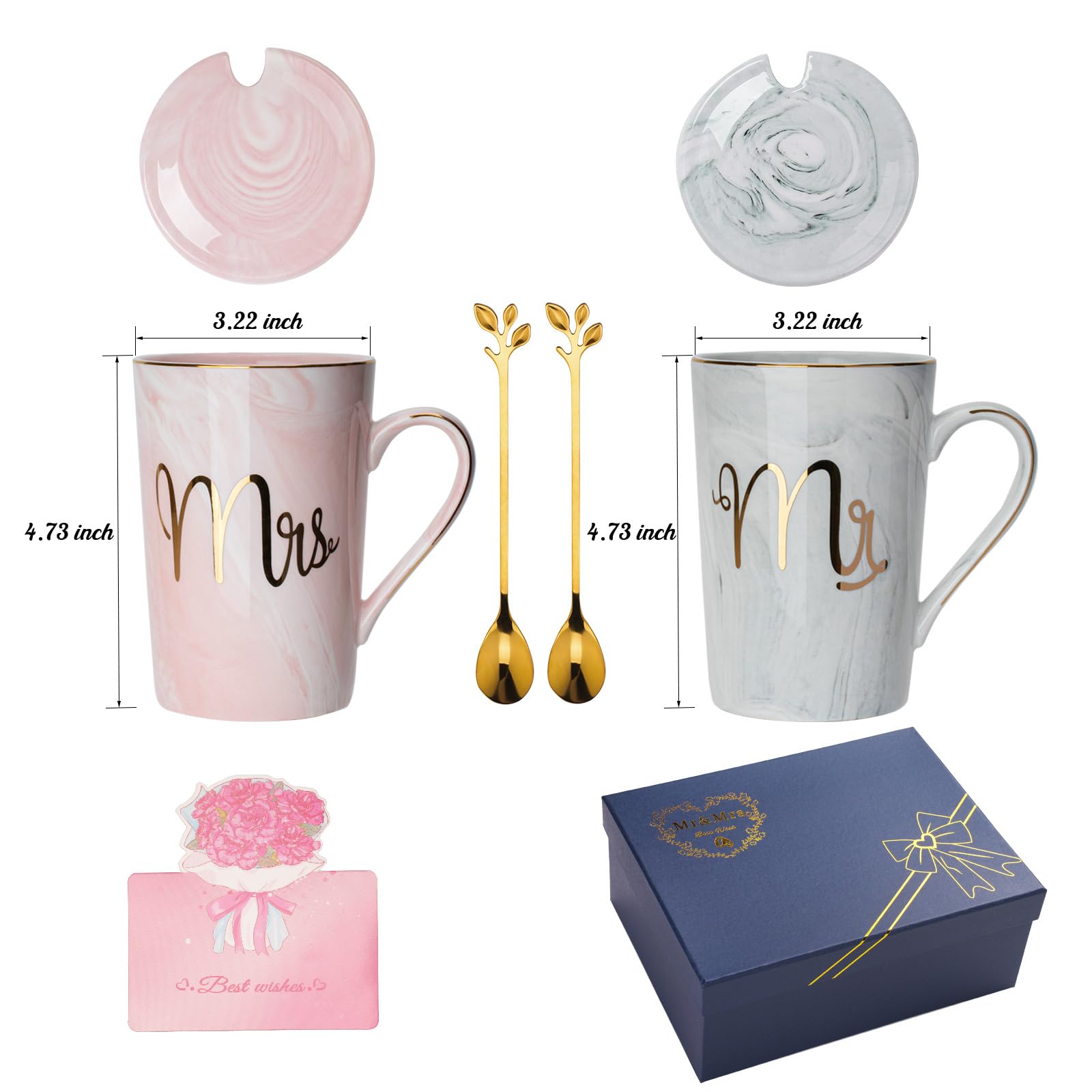 Regali di Coppia Regali Natale Matrimonio Mr e Mrs Regali di Coppia 2Pcs Tazze Coppia, Regalo Sposi,Regalo Natale Fidanzato, Regalo Natale Fidanzato, Regalo Natale Regalo Coppia, Idee Regalo Natale