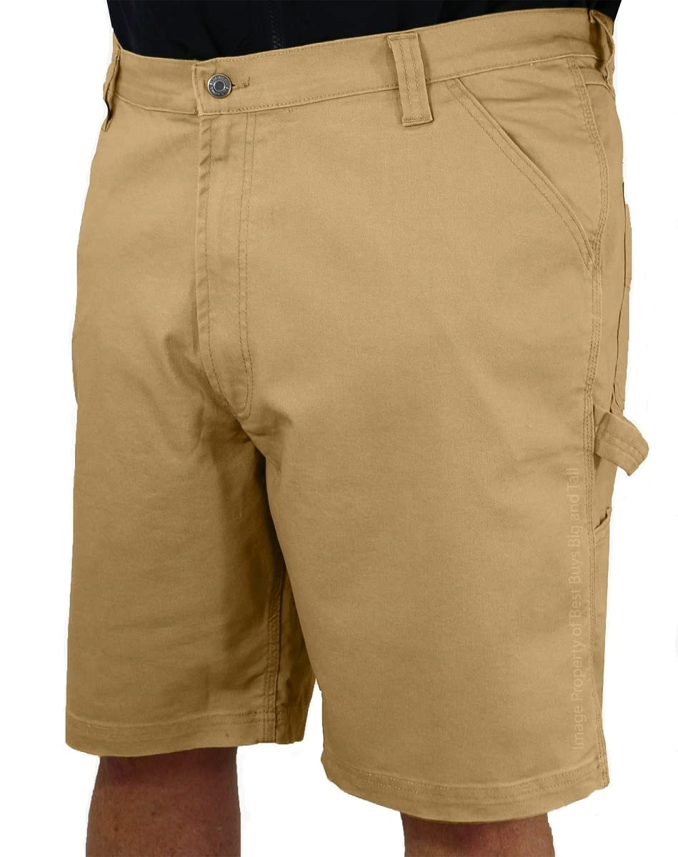 ROCXL Comfort Stretch Carpenter Shorts for Big & Tall Men in Khaki