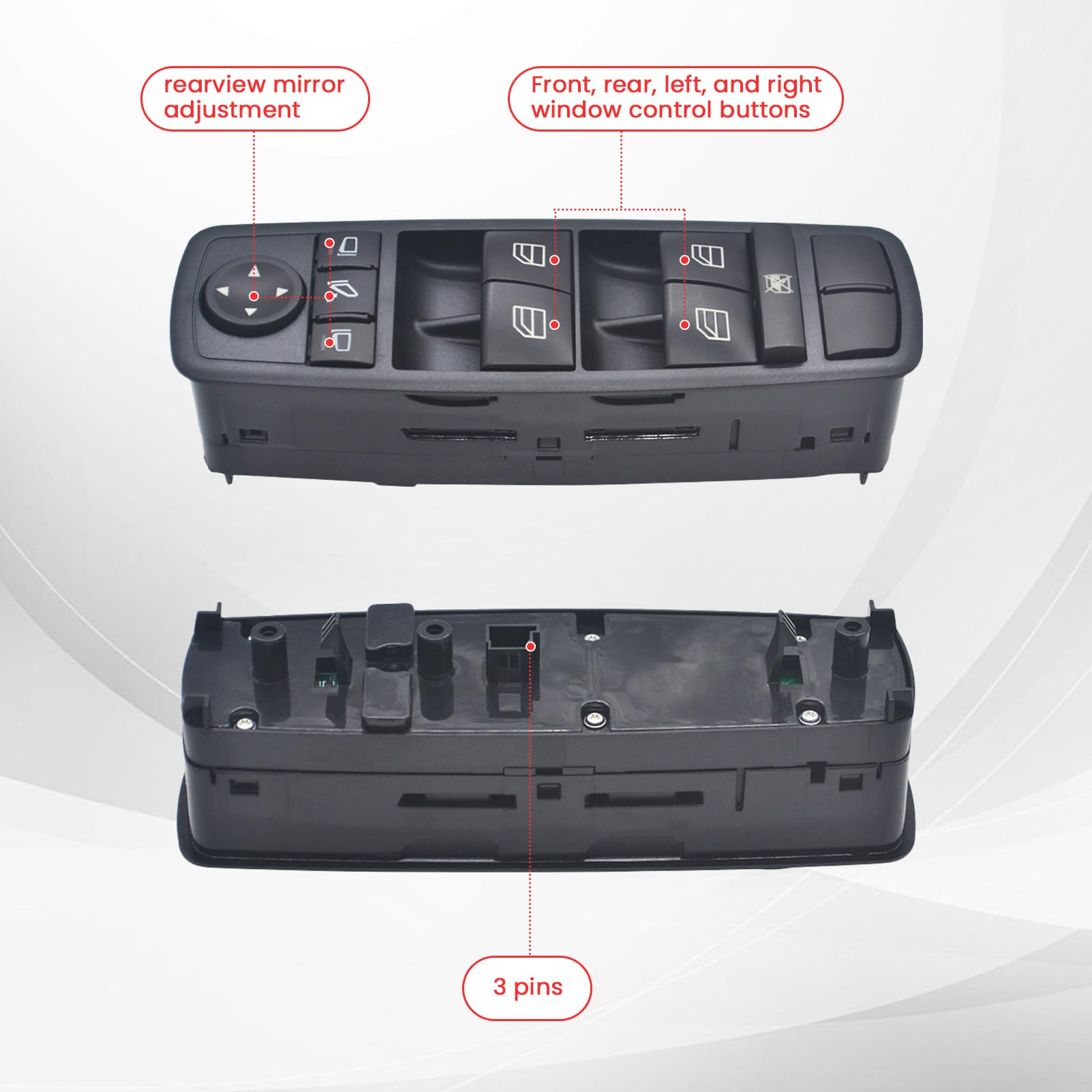 Interruptor Mando Elevalunas, Botonera de Ventana 2518300290 para W164 GL320 GL350 GL450 ML500