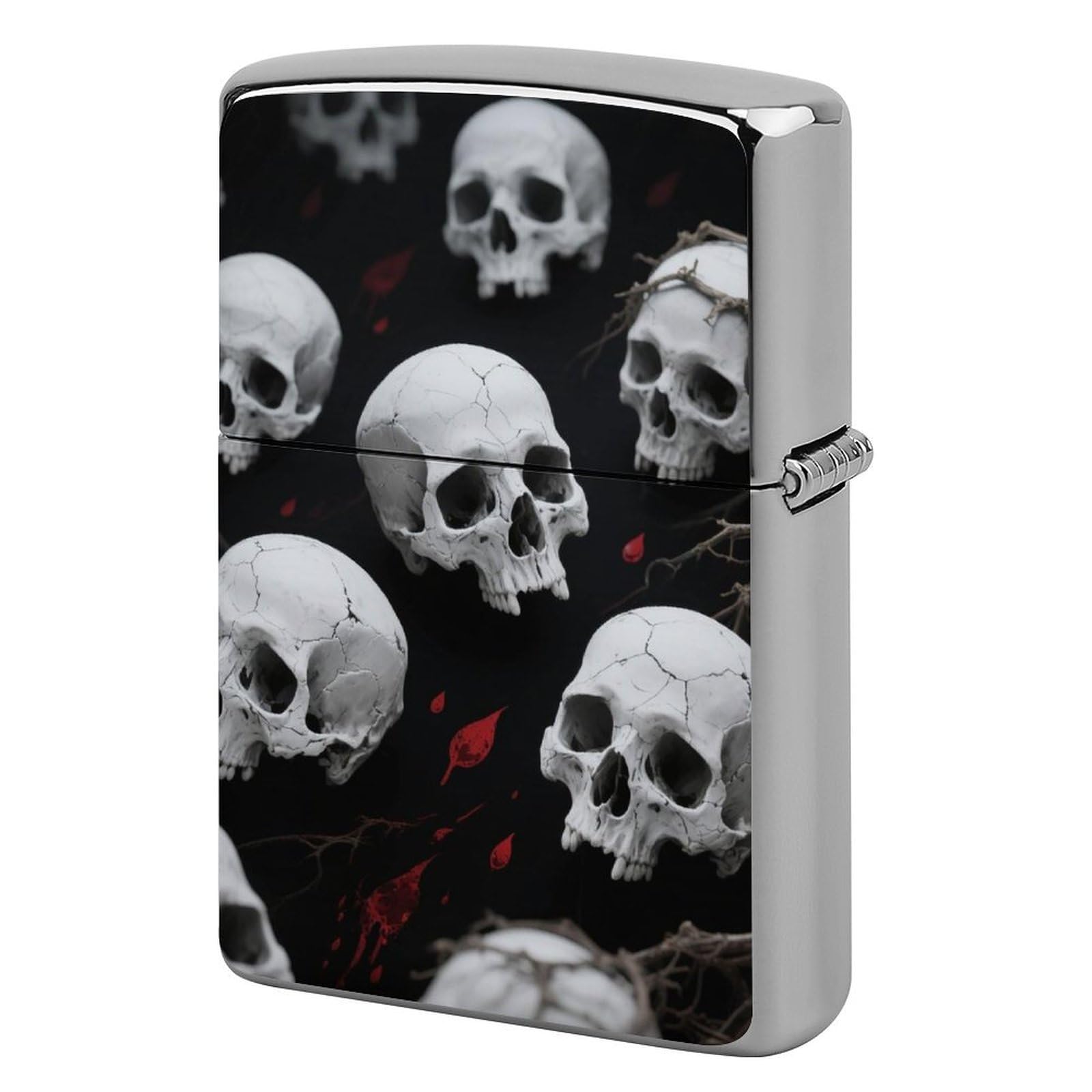Skulls Lighter Case Cover Vintage Metal Lighter Sleeve Reusable Lighter Protective Cover Decorative Lighter Holder Birthday Gifts for Men Women
