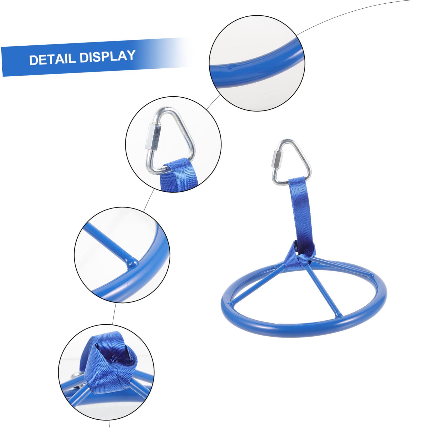 BESTonZON Anillo de Entrenamiento Infantil para Ejercicios de Fuerza Rueda Colgante Resistente Nylon Equipo Portátil para Uso Interiores y Exteriores Color Azul Oscuro