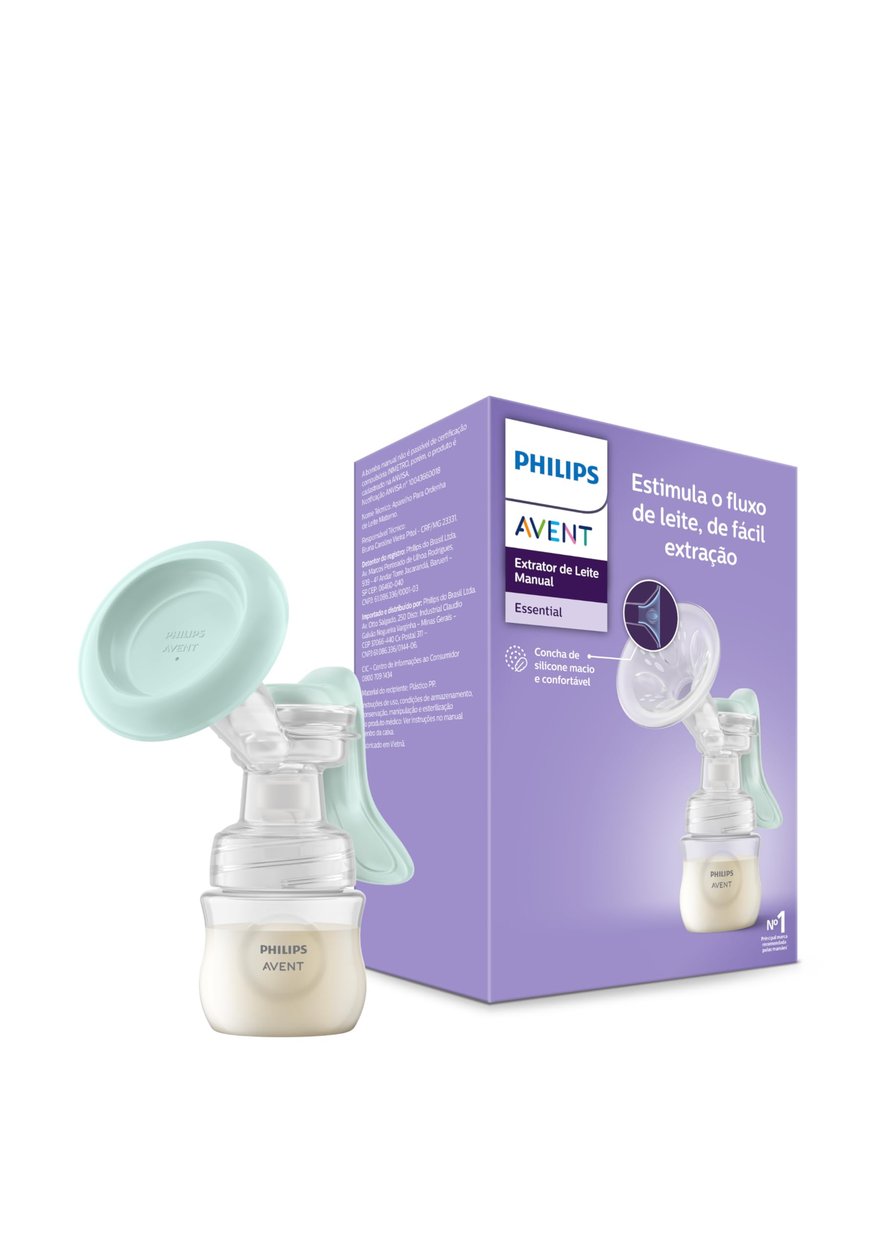 Philips Avent Essential Manual Breast pump SCF417/11 | Easy Silicone massage cushion & Ergonomic handle, Soft & Gentle, BPA Free