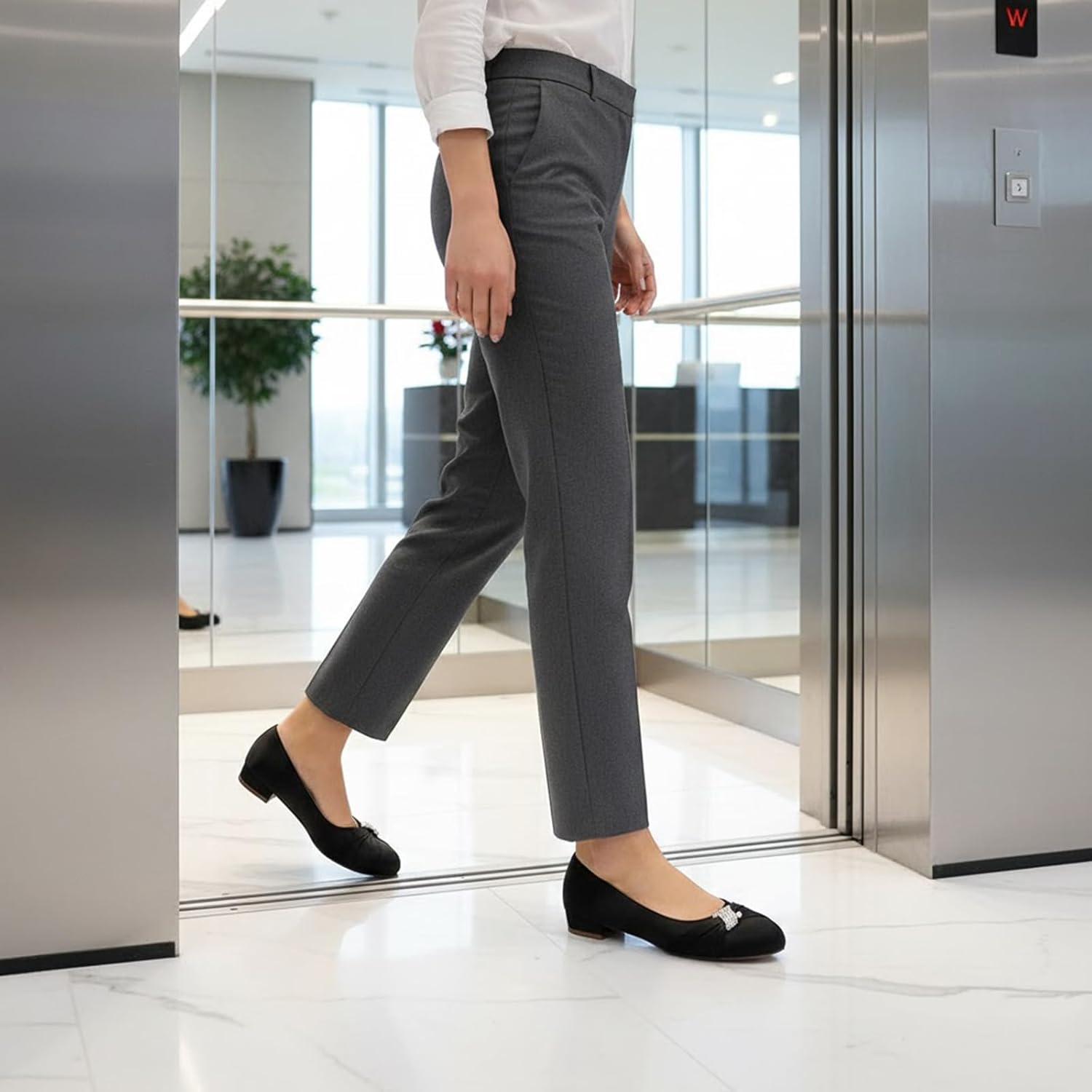 6688-23 Satin Wedding Flat Shoes for Women 0.8 in Elegant Slip-On Comfort Non-Slip Prom Evening Bridal Party Dress Shoes