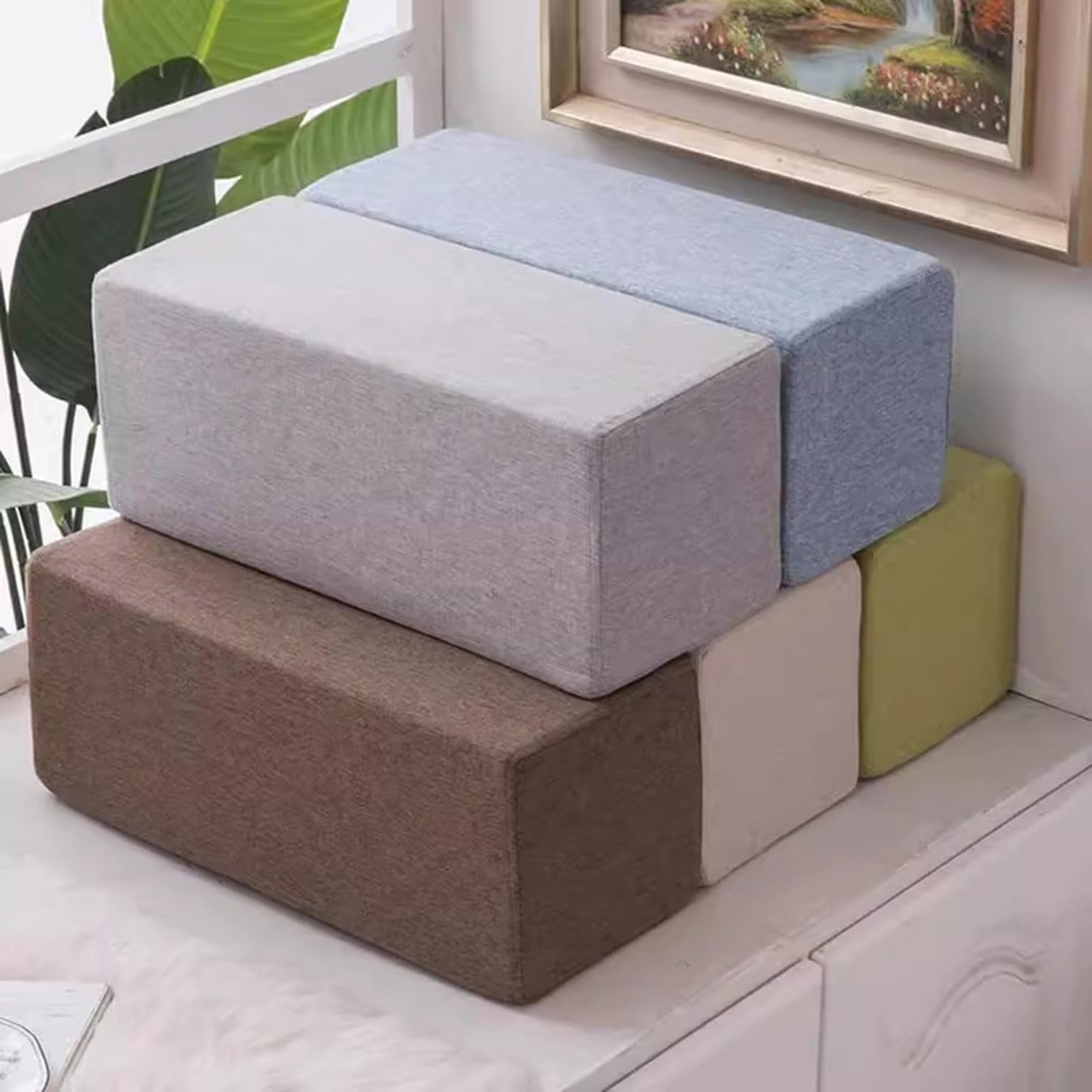 Cuscino cilindrico per bracciolo del divano, cuscino di supporto per bracciolo del divano, letto lungo, riempitivo per spazi vuoti, per materasso (15 x 15 x 50 cm, beige)