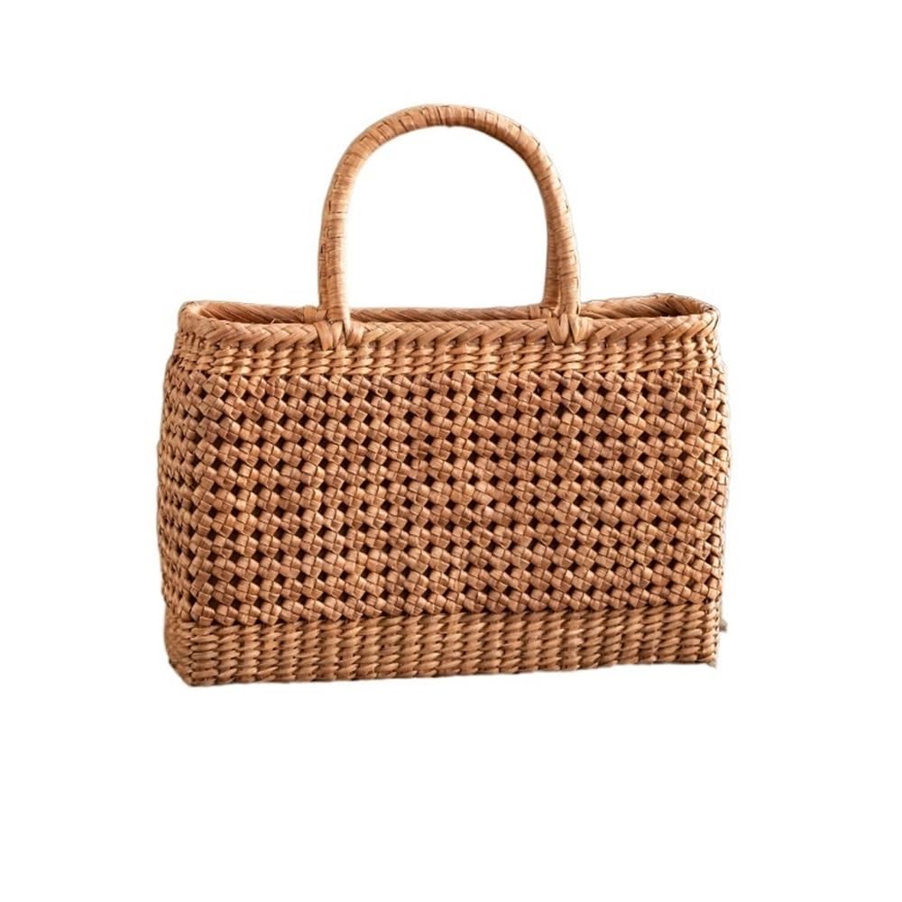 Kosze HHF, 1 sztuka, ręcznie tkany worek z winogron, bambusowy pleciony kosz do przechowywania herbaty, damskie torebki i ubrania, wymiary 30 x 9 x 21 cm,F 30x9x21cm