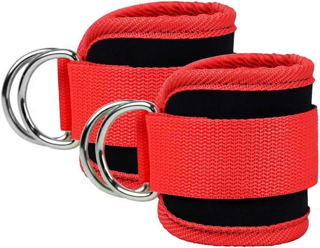 Fitcozi Ankle Straps Ankle Resistance Bands Adjustable Straps Padded Straps Adjustable Fitness Leg Kickback D-Ring for Cable Machine Gym Foot Leg Training Training Support 1 Pair gallery image