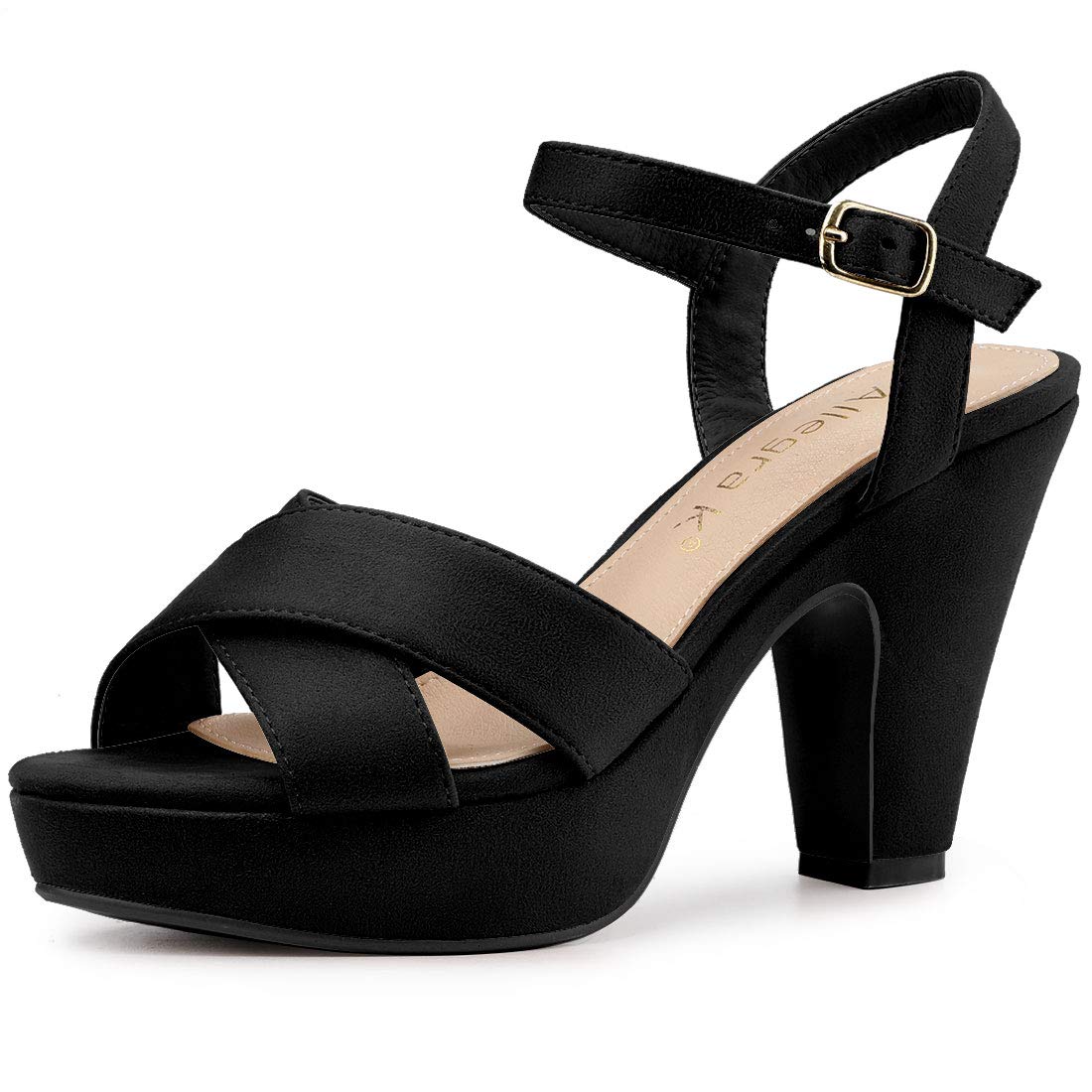 Allegra K Women's Platform Chunky Heels Slingback Sandals