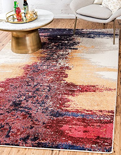Labios, Compra de libro digital Unique Loom Estrella Collection Modern Abstract Orange Area Rug (3' x 5')