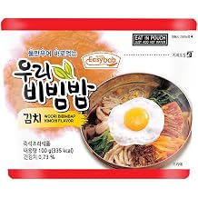 Easy Bab, Korean Bibimbap Rice Ready Meal, Only 10 Minutes with Hot Water, Portable Shelf-Stable, Camping & Emergency Food, 1EA 3.53oz & 10EA, 3 Flavors 1, Kimchi