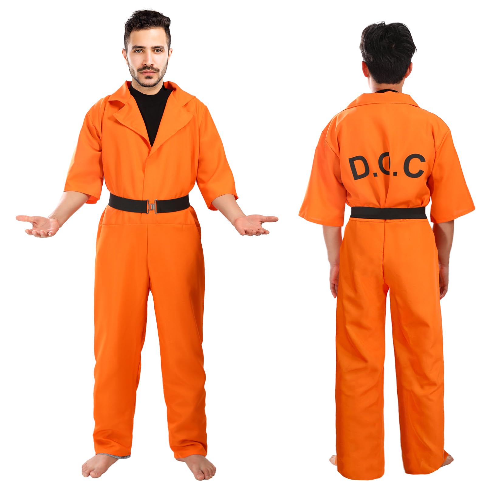 orange boiler suit fancy dress Men's Escaped Prisoner Convict Orange Boiler Suit Costume Large 42-44