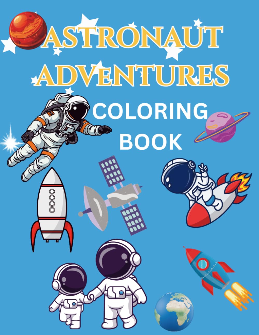 Astronaut Adventures coloring book for kids