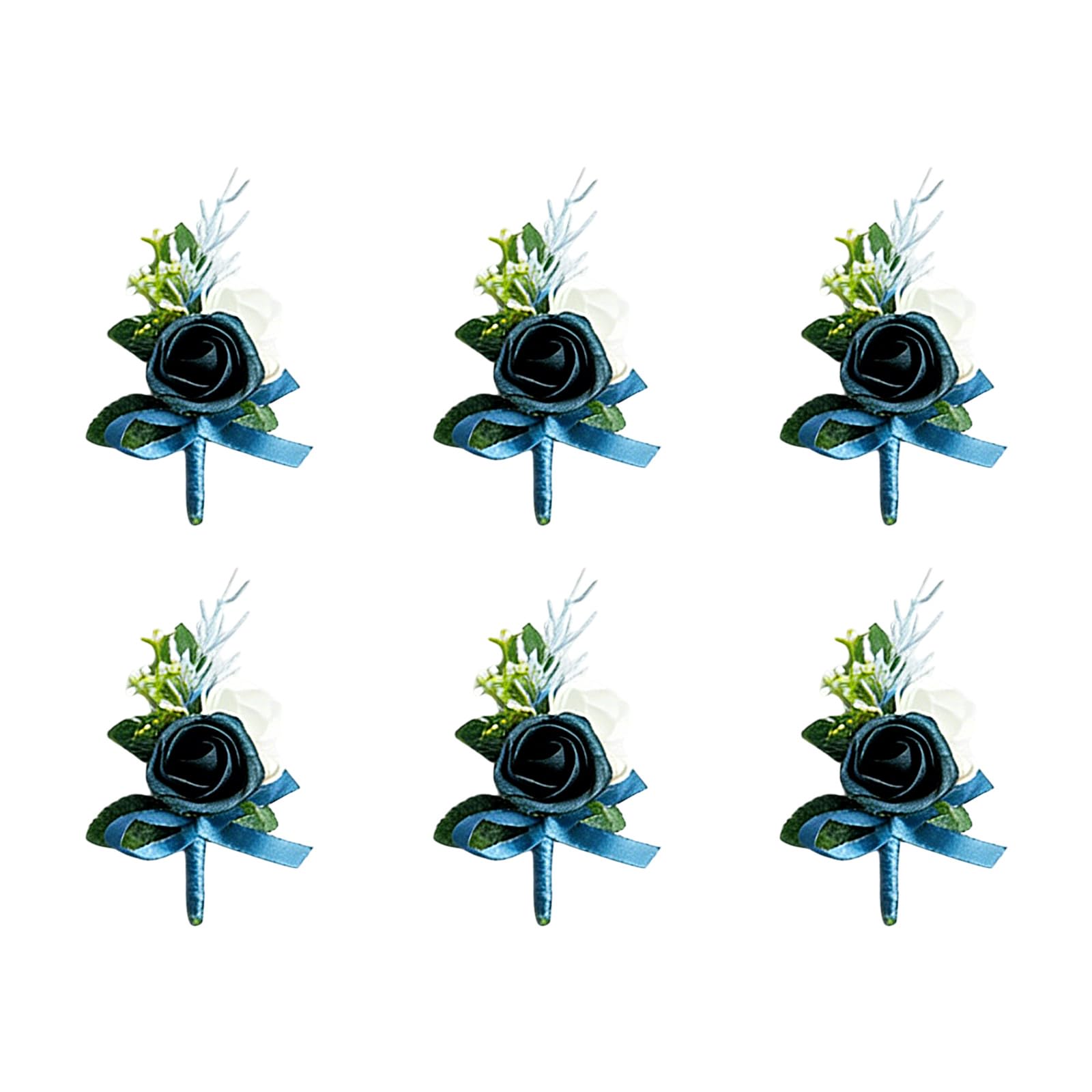 Buxuaaaa F 6Pcs Artificial Lower Boutonniere Corsage With Lapel Pin Or Bridesmaids Groomsmen Wedding Ceremony Birthday Proms Artificial Lower Nosegay