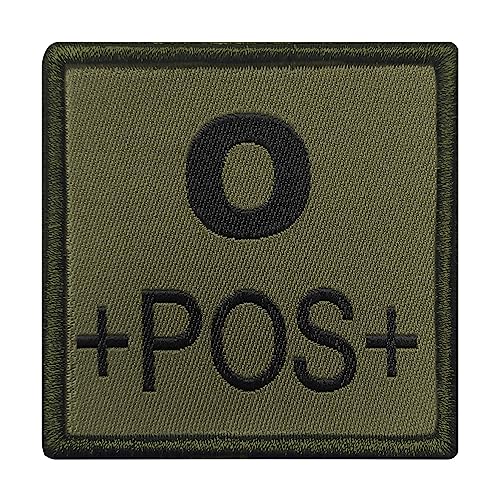 A10 Equipment Groupe SANGUIN O Positif BRODÉ sur Tissu Vert Olive Patch, 5 x 5 cm Mixte