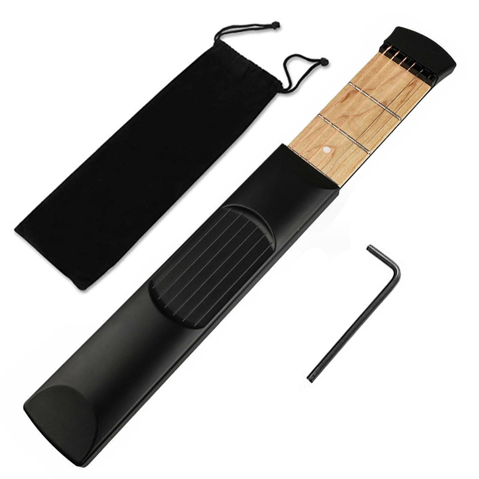 Musiin Pocket Guitar Fretboard Guitar Practice Neck,Portable 6 Fret Guitar Chord Practice Tool for new beginner(Black)