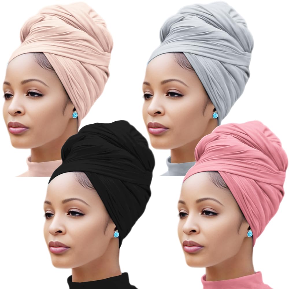 Stretch Head Wraps for Women Large Hair Wraps Hijab Turban  display picture 2