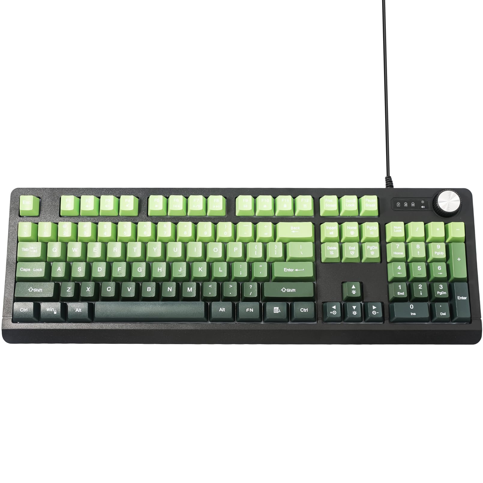 Wired RGB Gaming Membrance Keyboard. 100 Percent Mini Creamy LED Computer Keyboard .Small Ergonomic Clicky Teclado with ABS Backlit Unreplaceable Keycaps. for PC Laptop MAC Gamer. (Green)