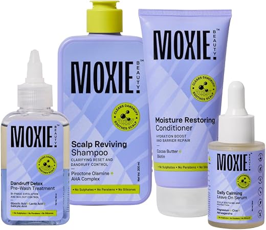Moxie Beauty Scalp Treatment (Scalp SOS Routine) | Dandruff Detox, Clarifying Cleanse &amp; Hydration Boost | Glycolic, Lactic...