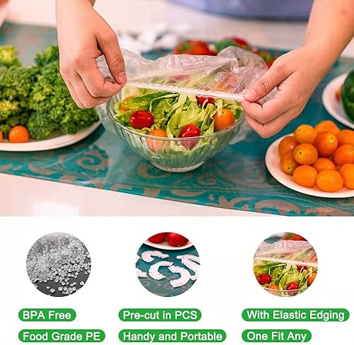 Miniatura 3 de 200 piezas mejoradas de plástico precortadas alternativas a papel de aluminio, se utiliza como fundas de almacenamiento de alimentos, bolsas de