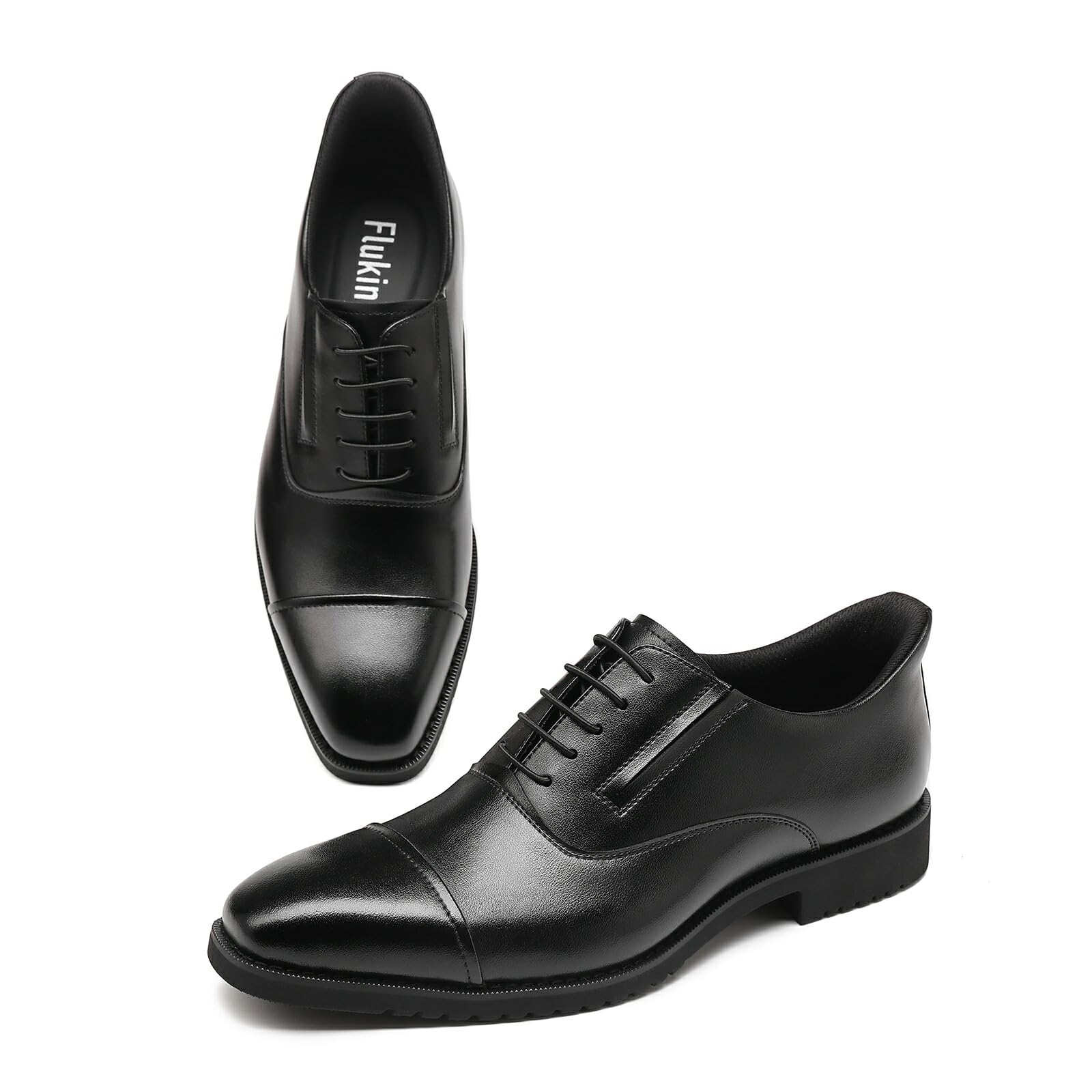 Business Shoes, Leather Shoes, Easy to Put On While Standing, Men's Runnable Dress Shoes, Non-Slip, Breathable, Luxury Gentleman's Shoes, Oxford, Lightweight, Waterproof, Premium Leather