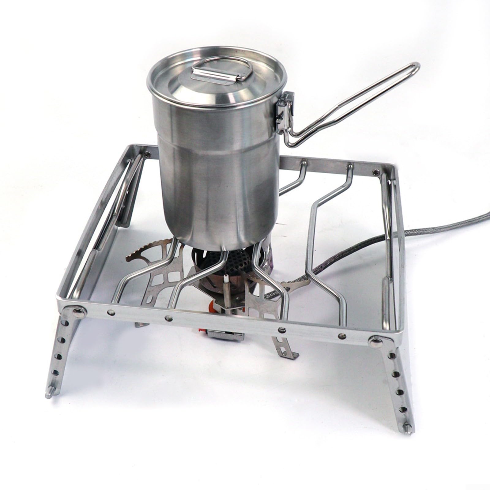 ZYWUOY Parrilla plegable para fogata, parrilla de barbacoa plegable de acero inoxidable para senderismo, barbacoa, pesca