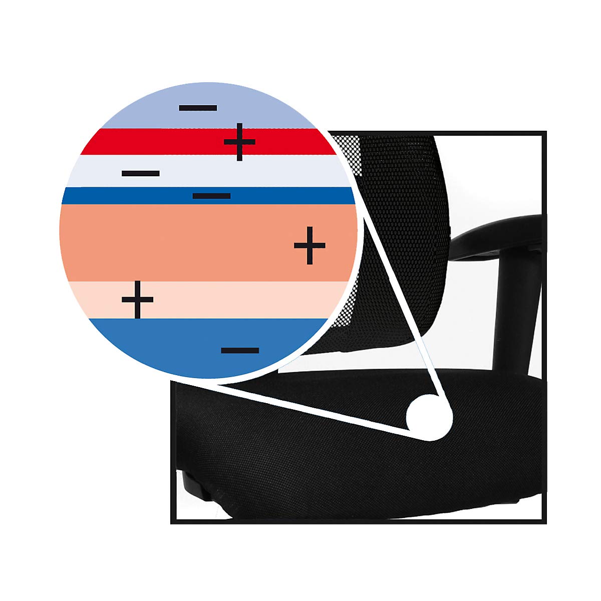 TOPSTAR Sedia girevole da ufficio Lady SITNESS Deluxe, con seduta high-tech, colore: nero/blu