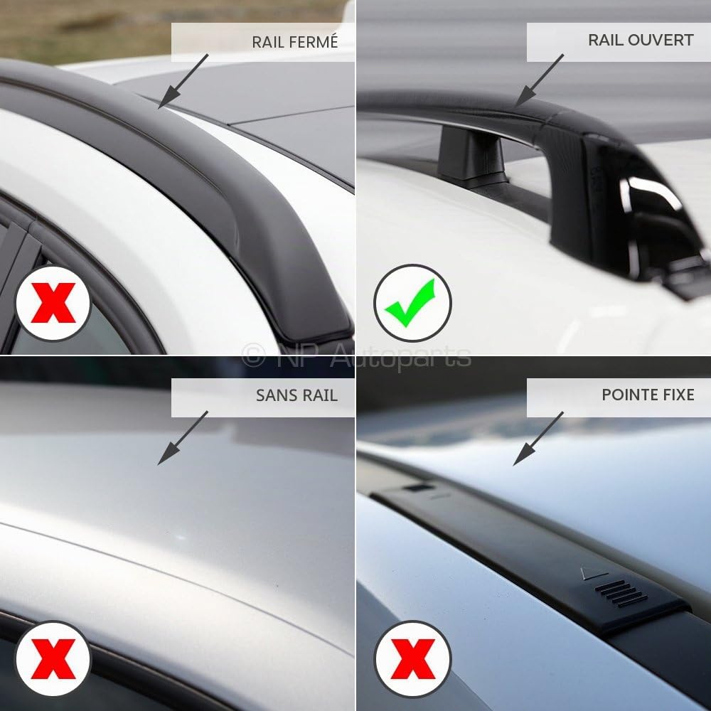Barres de toit en aluminium + porte-skis 4 paires ou 2 snowboards pour VOLKSWAGEN TIGUAN II (AD1) à partir de 2016 avec rails ouverts
