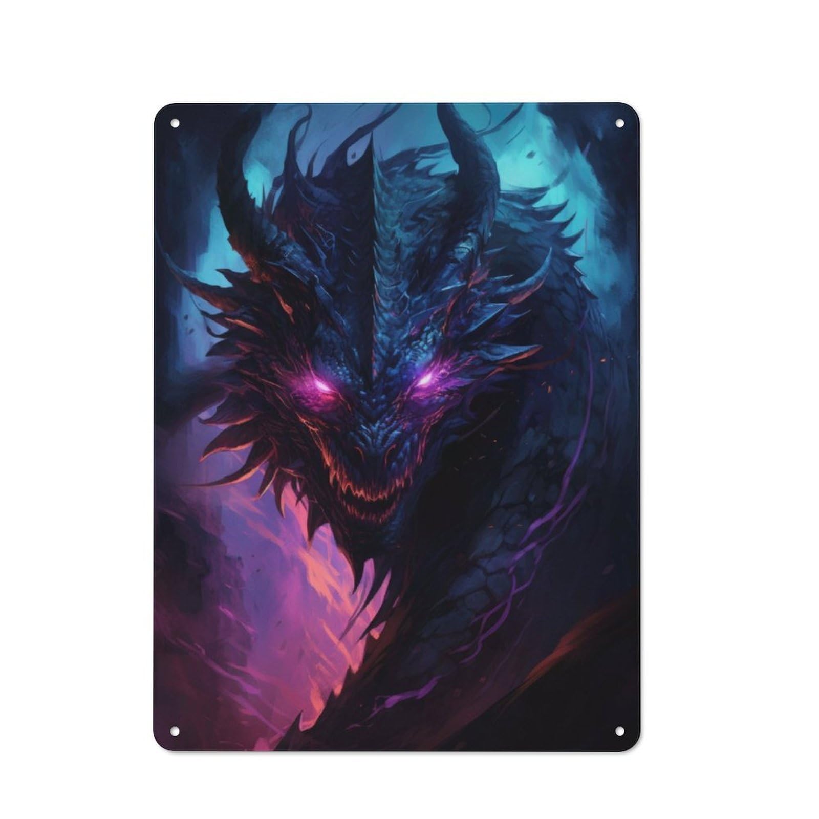 Junmoney Black Dragon Vintage Tin Sign 40X30cm With For Garage Wall, Suited To People Furnishing A Garage
