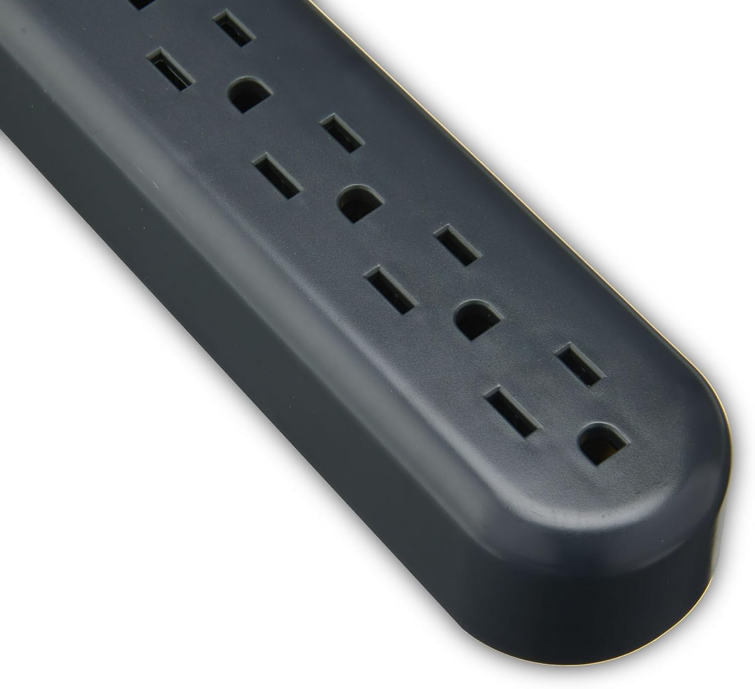 onn 6-Outlet Surge Protectors with 2.5 Power Cords, Gray, 2 Count
