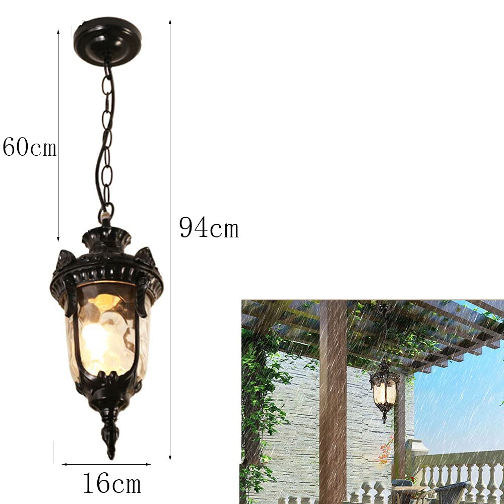 Lampada Da Soffitto Retro Per Esterno - IP44, Vetro E MetallO, Per Giardino, Balcone O Gazebo - Foto 4