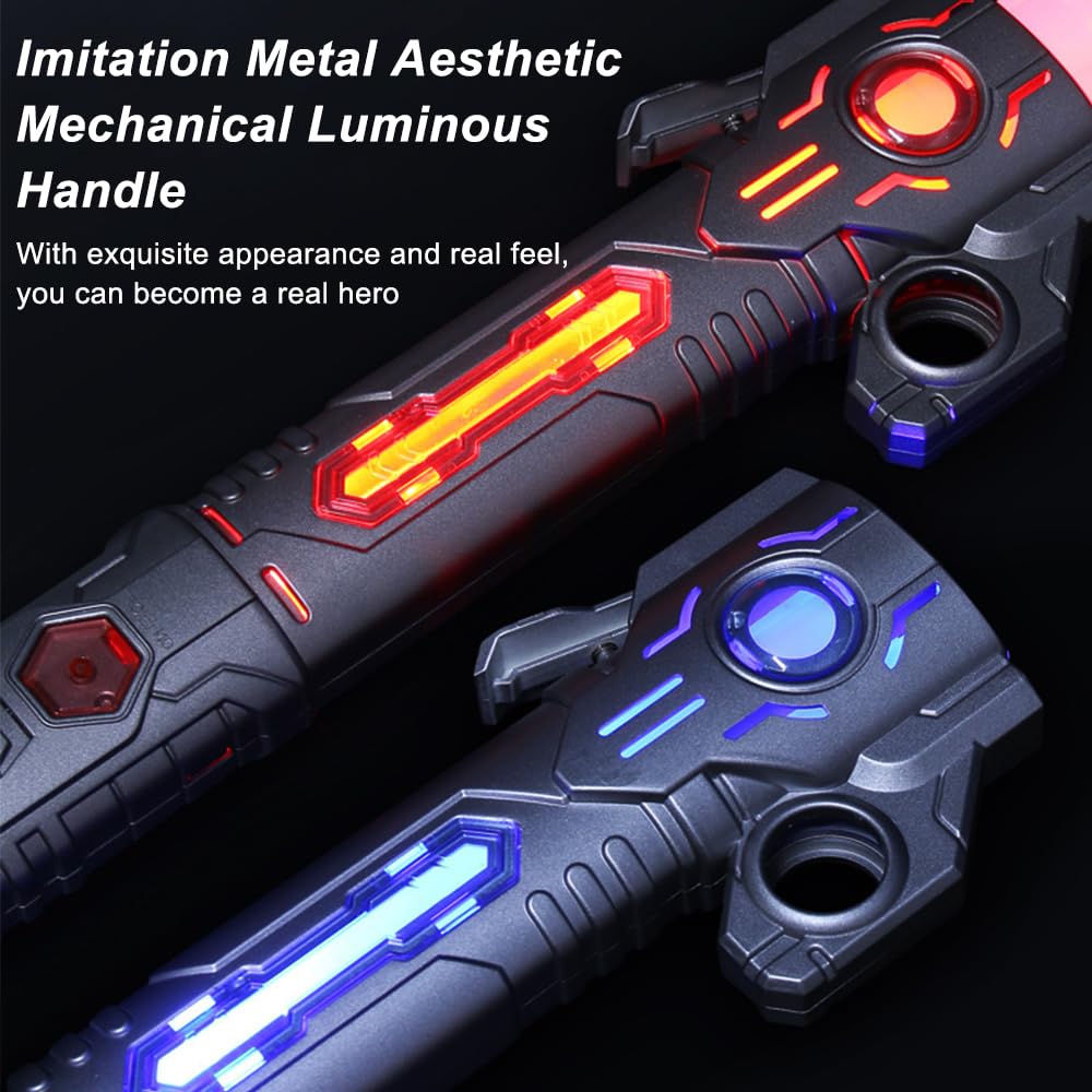 Miecz laserowy zabawka dla dzieci, Lightsaber, RGB 15 kolorów miecz laserowy Star Wars z symulowanymi efektami dźwiękowymi świecący miecz laserowy, wysuwany miecz świetlny 2 w 1 dla dzieci