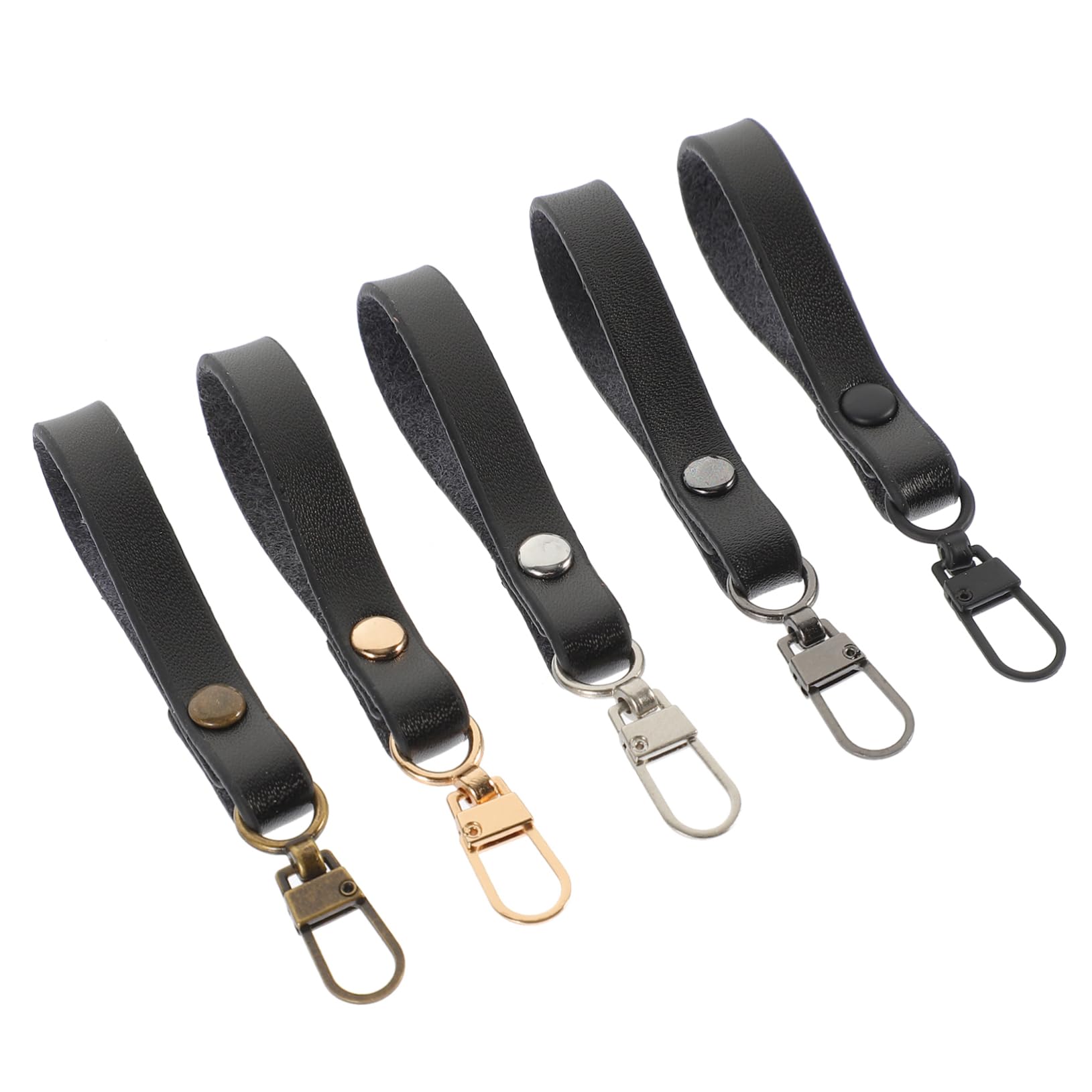 ULDIGI Sturdy 5 Pack Black Leather Zipper Pulls for Luggage Suitcases Decorative Zipper Pull Tab Replacement for Clothing