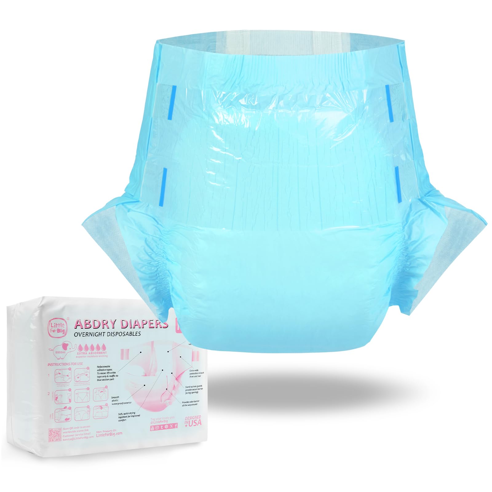 Amazon.com: Littleforbig Adjustable Tapes Adult Diaper 10 Pieces