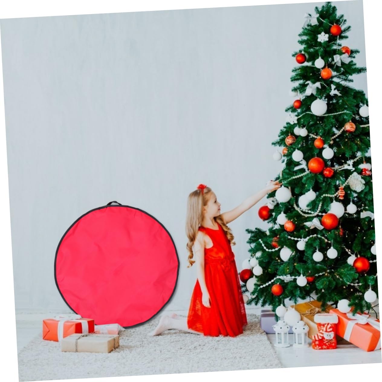 Cabilock 1pc Oxford Cloth Christmas Wreath Storage Bag Portable Travel Organizer for Holiday Decor Pouch for Garland and Seasonal Item Storage
