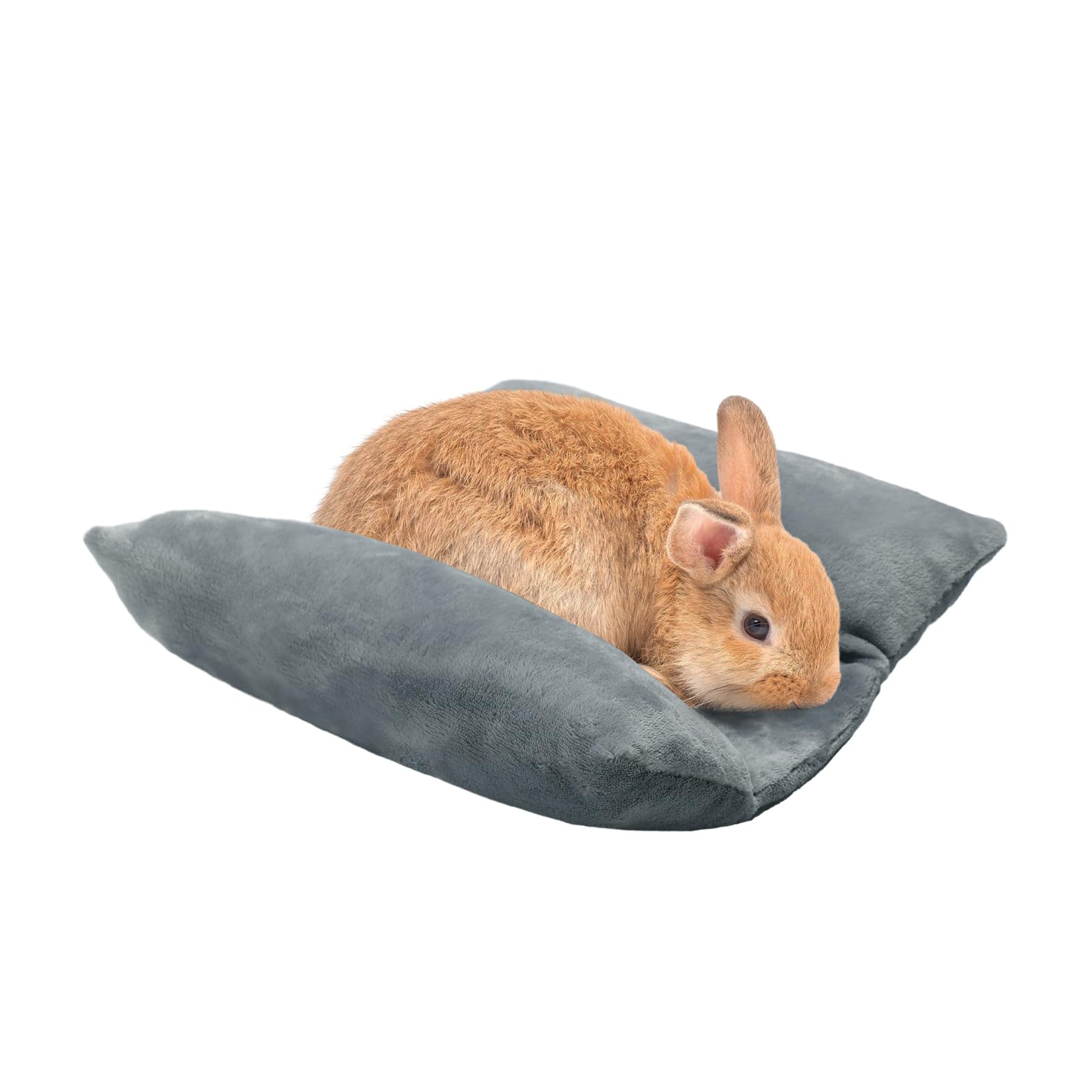 MEWTOGO 14" x 13" Bunny Bed for Rabbit Cage - Thickened Soft Prevent Sore Hocks Plush Mat with Cotton Lounger Pillows, Small Animal Flop Mat for Hutch