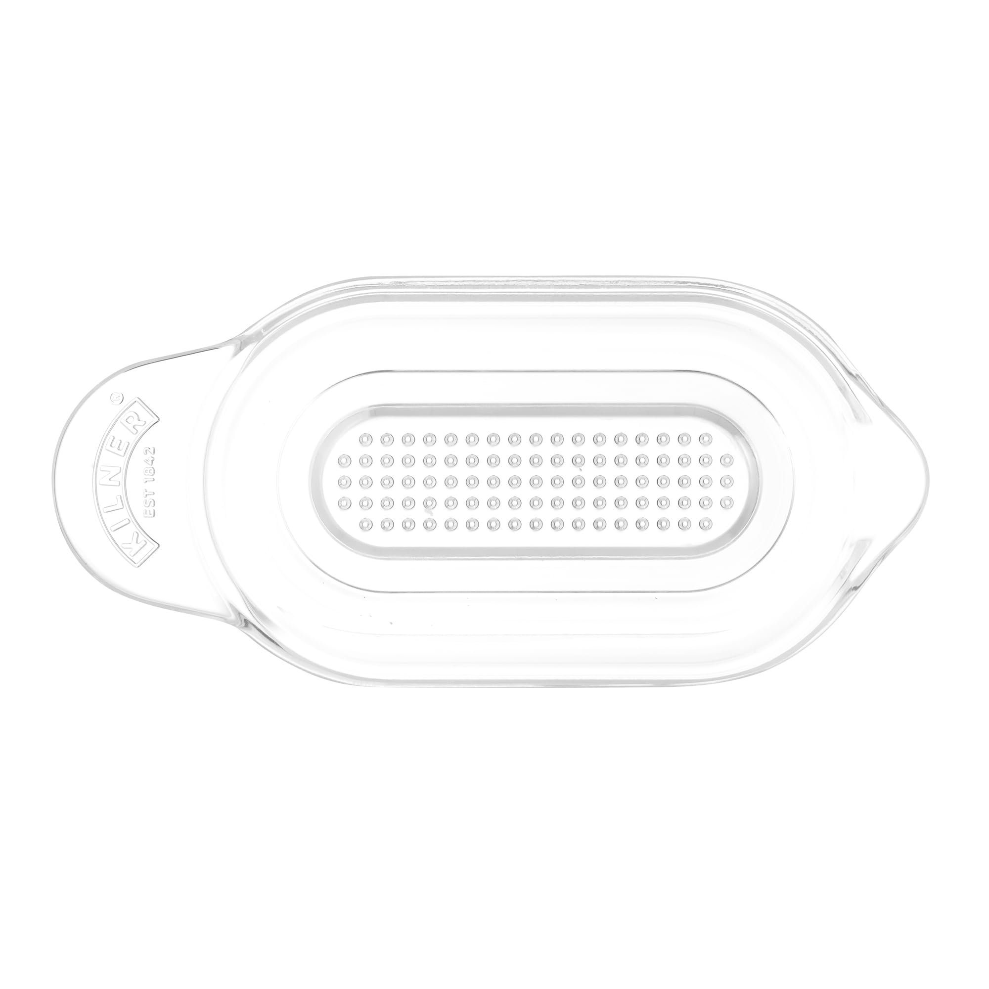 Kilner Multi-Purpose Grater Versatile Hand Grater for Garlic, Fruits & Baby Food Puree Oval Design with Juice Collection Trough Easy Pour Lip Dishwasher Safe