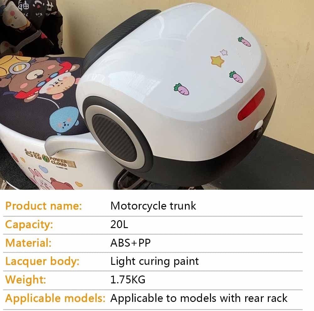 VECNUM Topcase Motorrad, 20L Topcase Für Roller Fahrradbox Für Gepäckträger, Motorradkoffer Mit Sicherheitsschloss, Sturdy Haltbare
