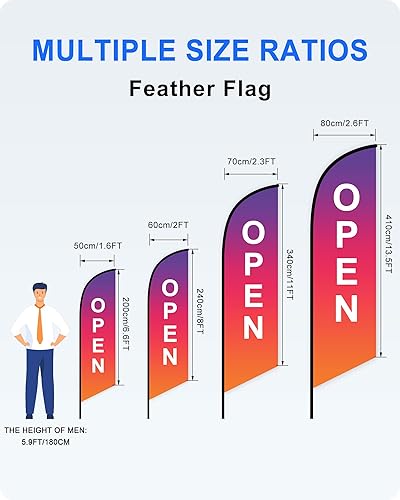 Miniatura 2 de Banderas de plumas publicitarias personalizadas para negocios fuera (solo bandera), banderas de plumas personalizadas con texto del logotipo,