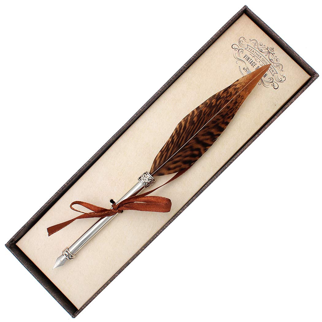 Vintage Federkiel-Schreibset Von Gullor – Mit Geschenkbox In Dunkelgrün Für Elegantes Schreiben