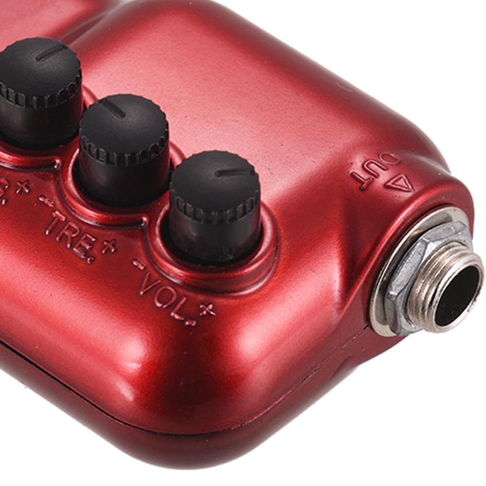 Mini Préamplificateur de Guitare Préampli Prise 6,35 mm avec Contrôle du Volume des Basses et des Aigus, Accessoires de Guitare Acoustique
