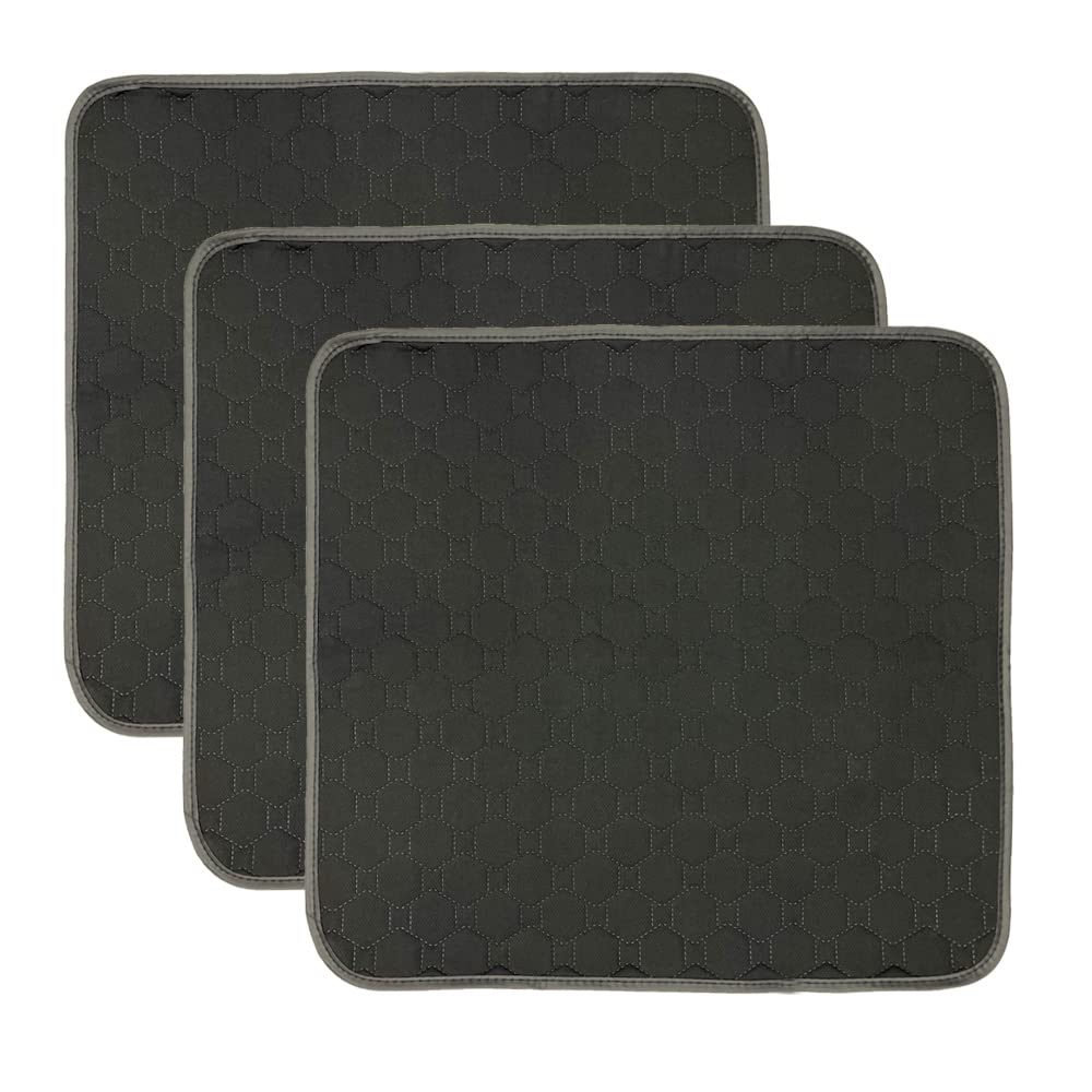 GRUENERDE Ultra Absorbent Incontinence Chair Pads Waterproof Washable Seat Protector Pads for Wheelchair Sofa Armchair for Adults Senior 21x22in Black