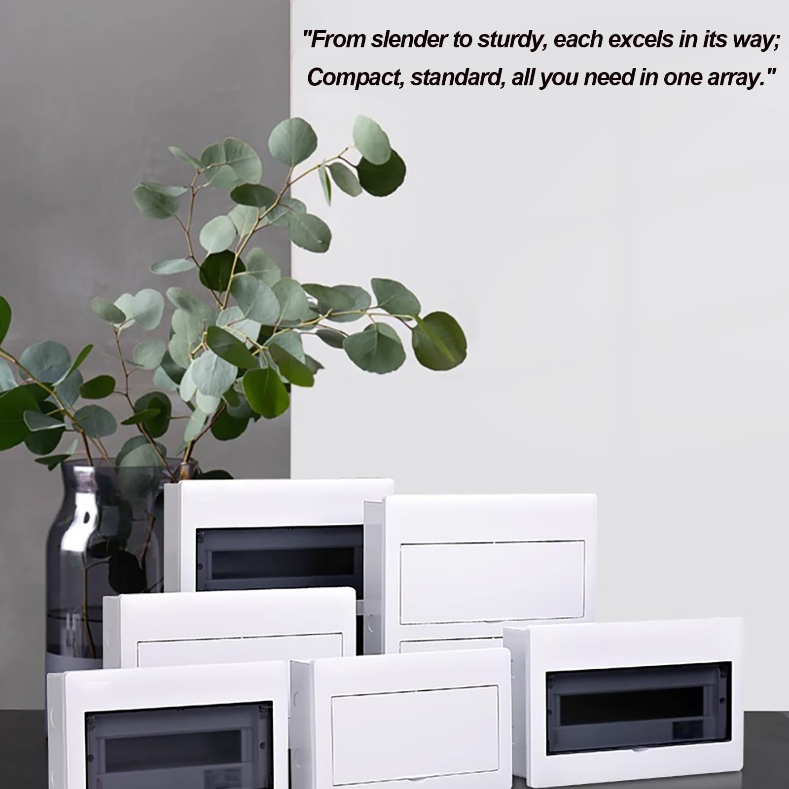 Coffret De Distribution Électrique Encastré 10/13/16 Voies Avec Protection Différentielle Intégrée, Couvercle À Charnière En D Silencieux Et Rail DIN Double Rangée Intégré(White,10 way(268 * 210mm))