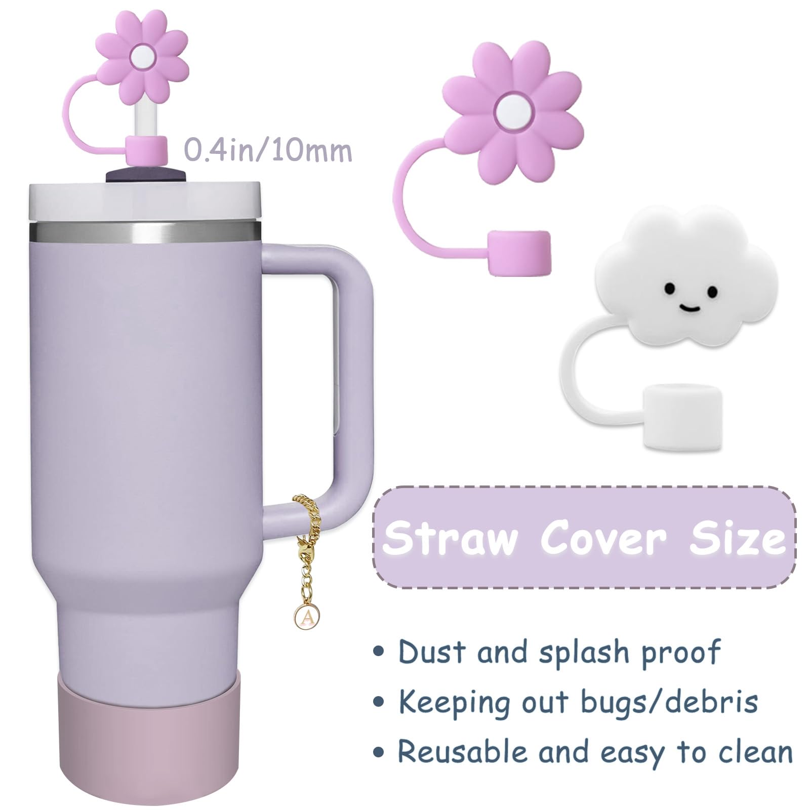 9 Couvercles De Paille Animaux Mignons Pour Coupe Stanley - Silicone Alimentaire - Déco Fun Et Protection