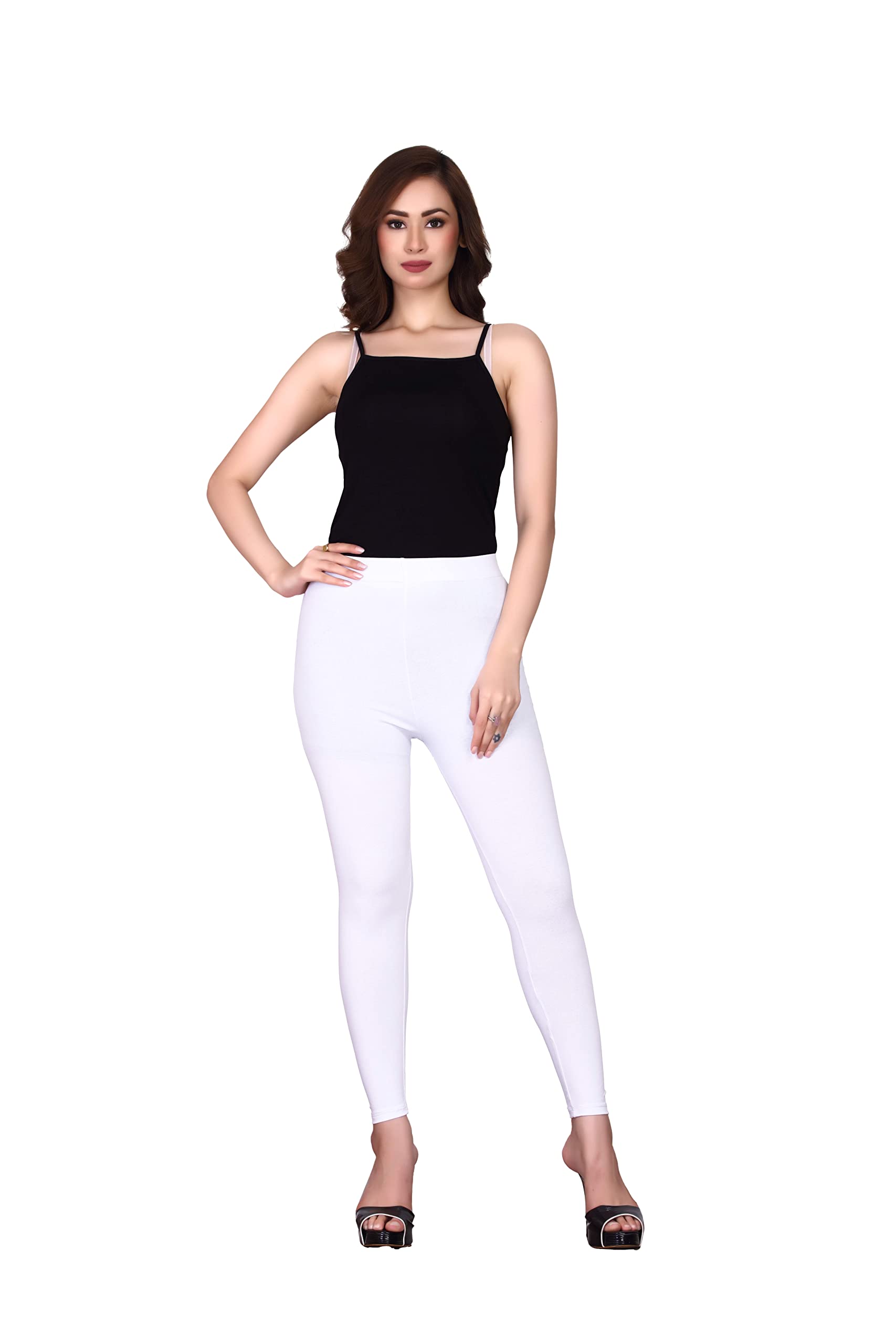 Cadila Women's 4-Way Stretchable Cotton Lycra Ankle Length Leggings