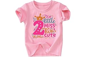 Toddler Girls 2nd Birthday Shirt Outfit, Birthday Gift for 2 Years Old