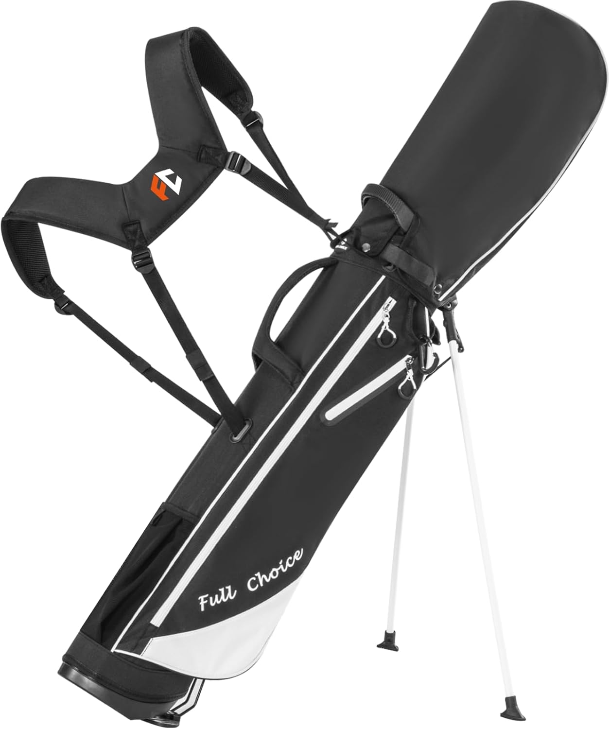 Lightweight Golf Stand Bag, Portable 4-Way Full-Length Dividers with Dual Straps & Stand, Golf Carry Bag with 4 Pockets Ideal for Driving Range, Par 3 & Executive Courses Black