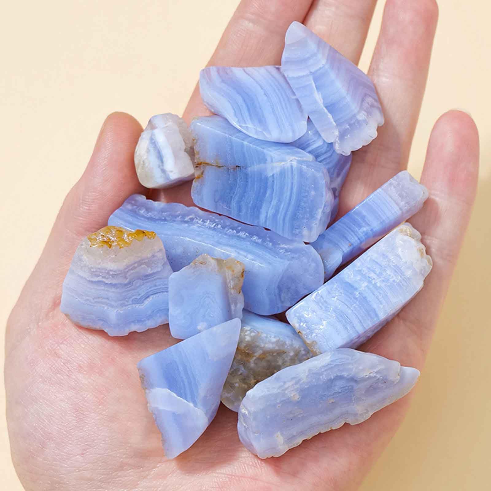 Kryształy, Chalcedon z niebieskimi żyłkami Szorstki kamień na prezenty(500g mixed pack)