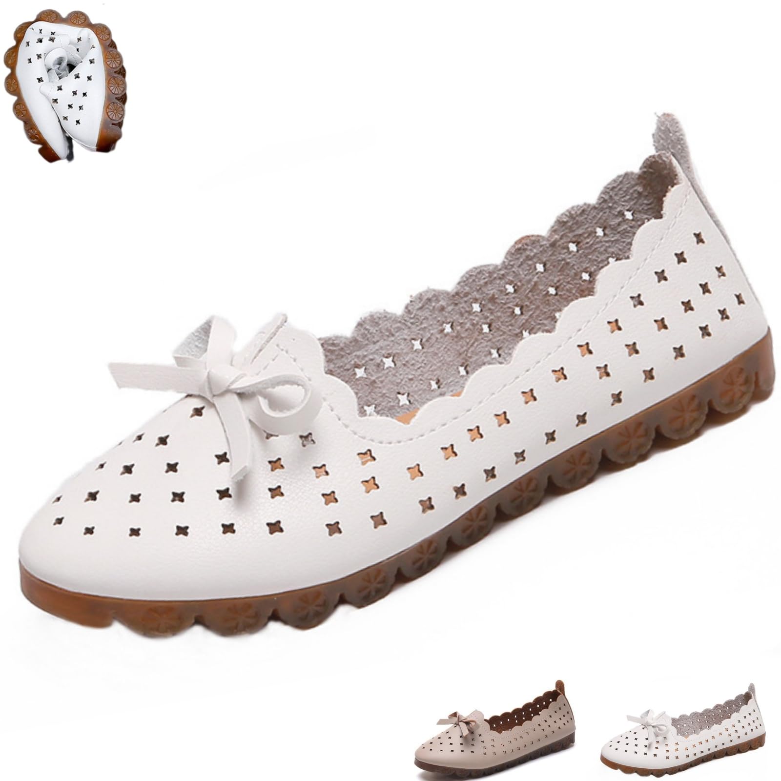 Damen Bowknot Hollow Casual Slip-on Loafer